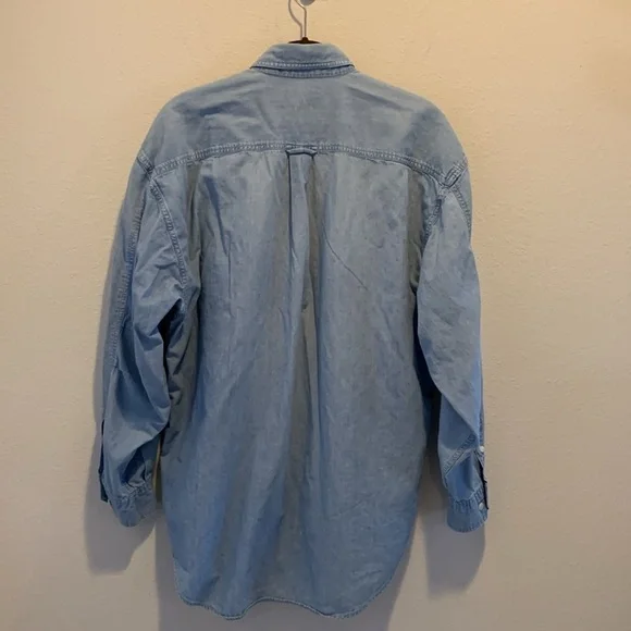 Nordstrom Mens Denim Button Down. Xtra buttons. Size 15R. 100% Cotton.‌‌ - Picture 5 of 11